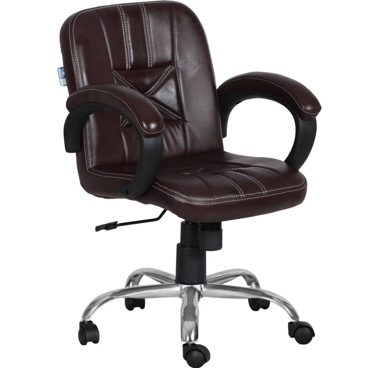 ML-1507-Dark Brown Low Back Leatherette Office Chair - Image 2