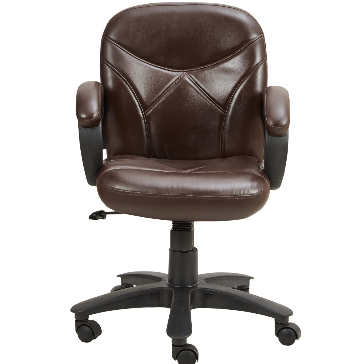 ML-1404-Low Back Leather Revolving Office Chair In Brown Color - Image 2