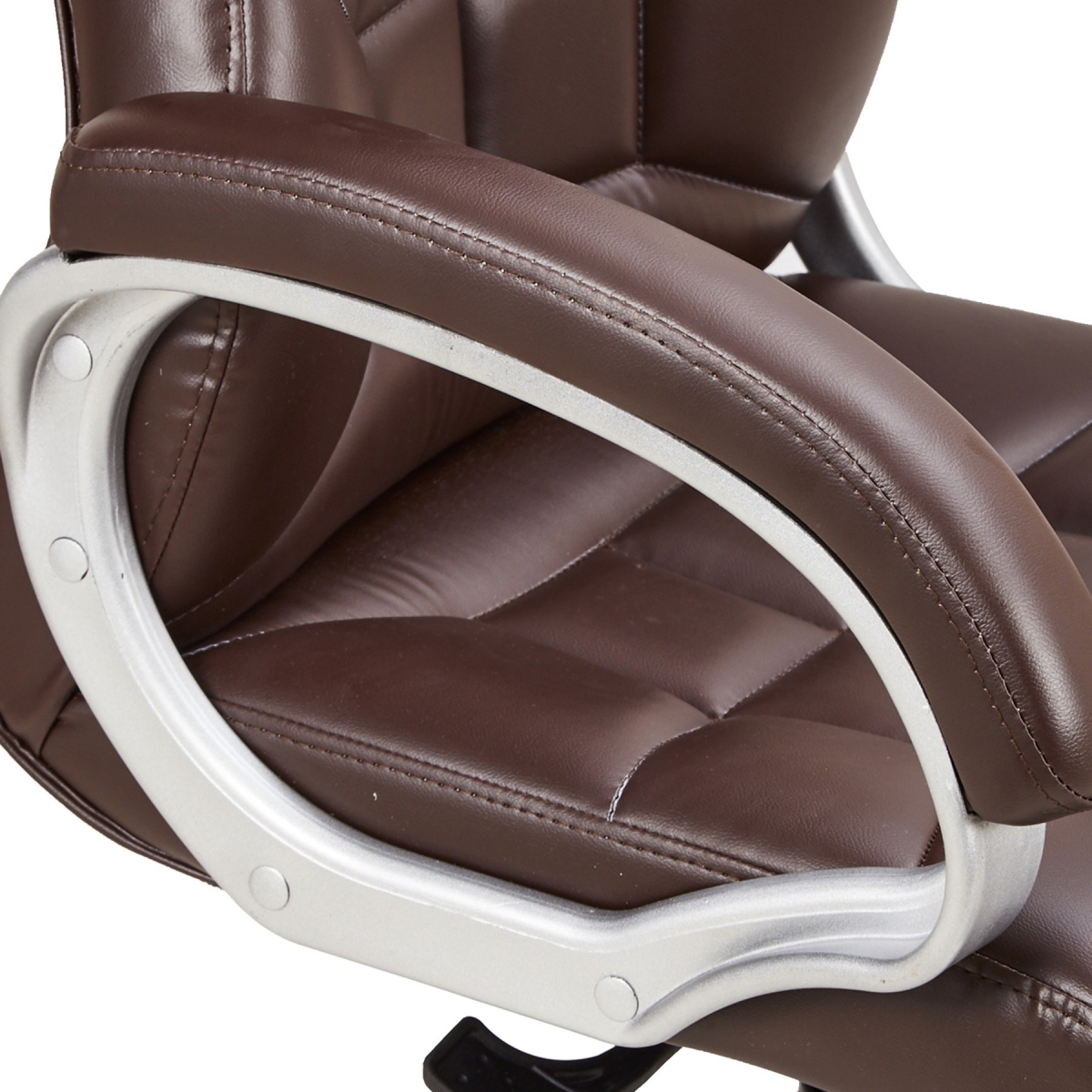 ML-1424-Dark Brown High Back Leather Revolving Office Chair - Image 6