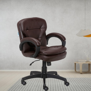 ML-1067 Low Back Crepe Executive Chair In Padded Brown Color