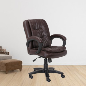 ML-1073 Pannegro Mid Back Executive Chair In Brown Color