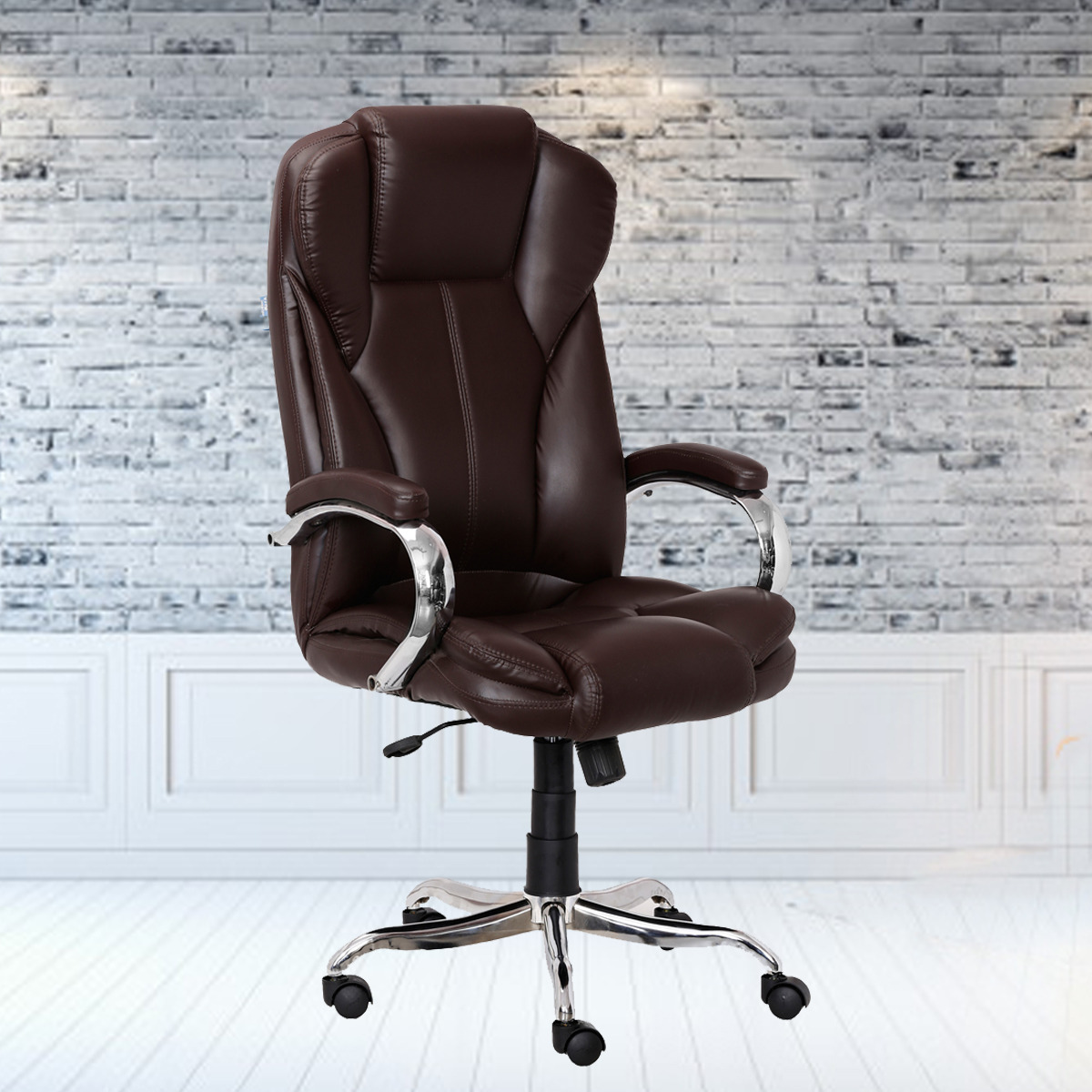 ML-1077 Pannegro Double Padding High Back Dark Brown Executive chair