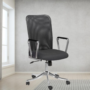 ML-1313 -Black Color Mesh Fabric Office Visitor Chair 