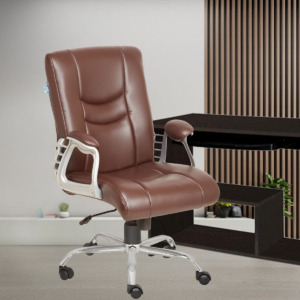 ML-1653 Mid Back Stylish Brown Leather Office Chair