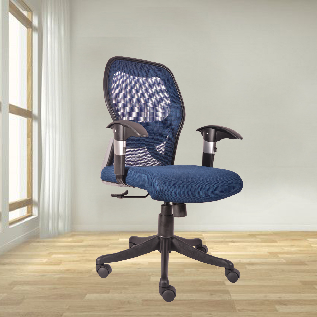 ML-573 Pavoreal Mid Back Executive Chair In Blue Color