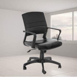 ML-816 Low Back glossy Leatherette Black Visitor Chair