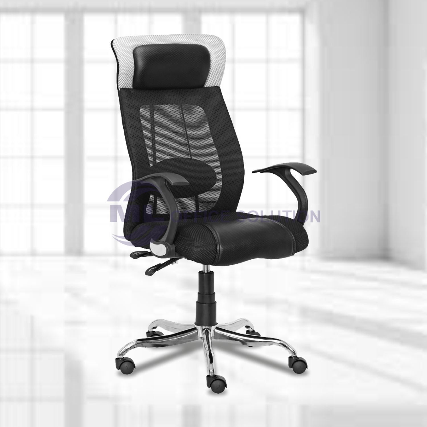 Mesh High Back Black And White Executive Chair