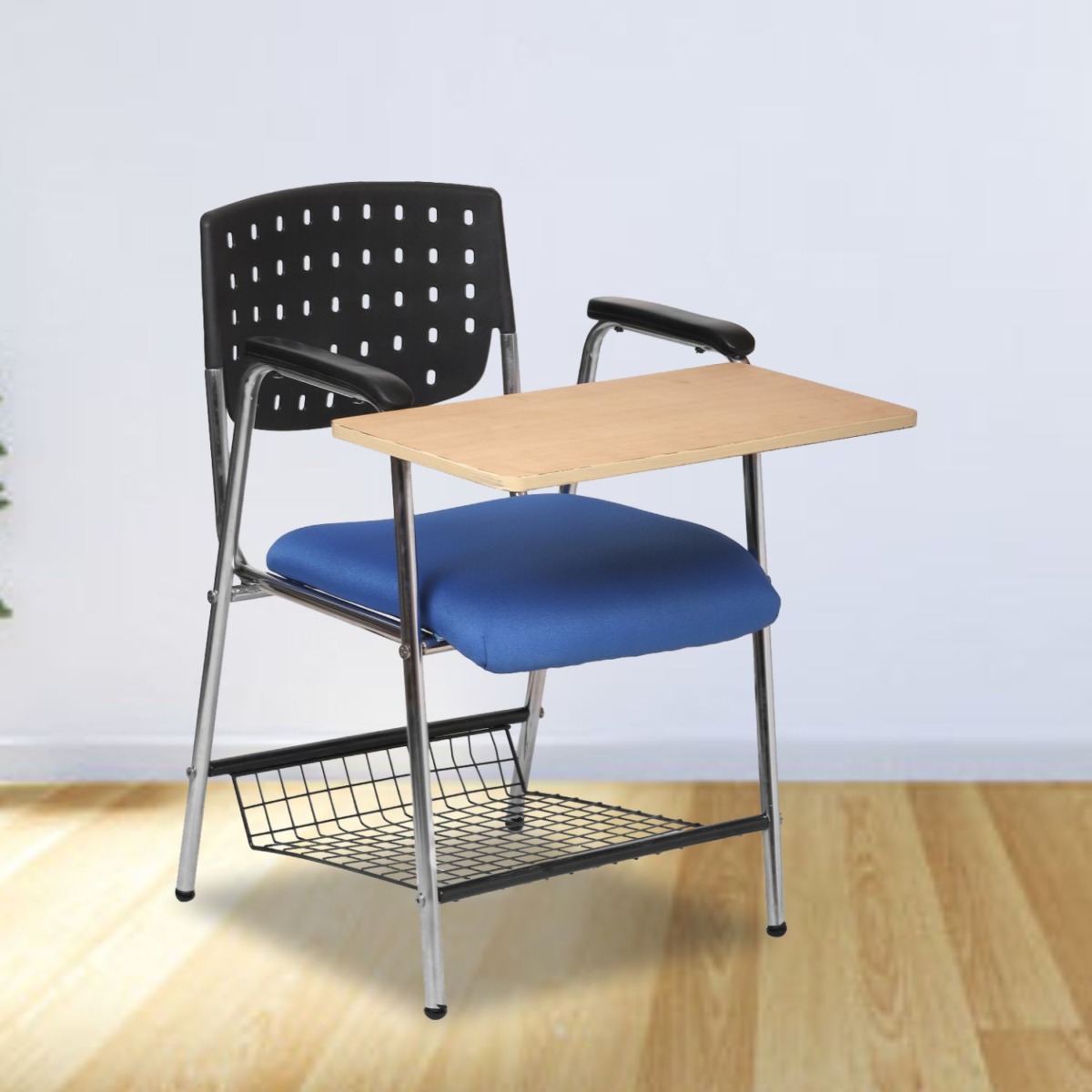 ML-1201 Madison Modern Training Chair In Black & Blue