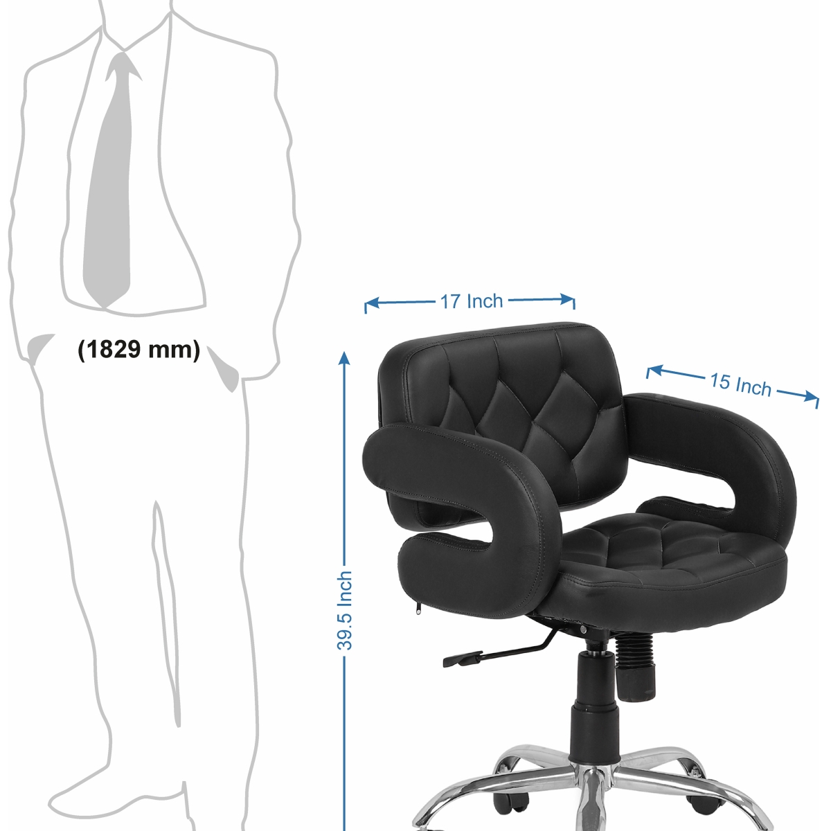 ML-1339-Black REVOLVING BAR STOOL - Image 2