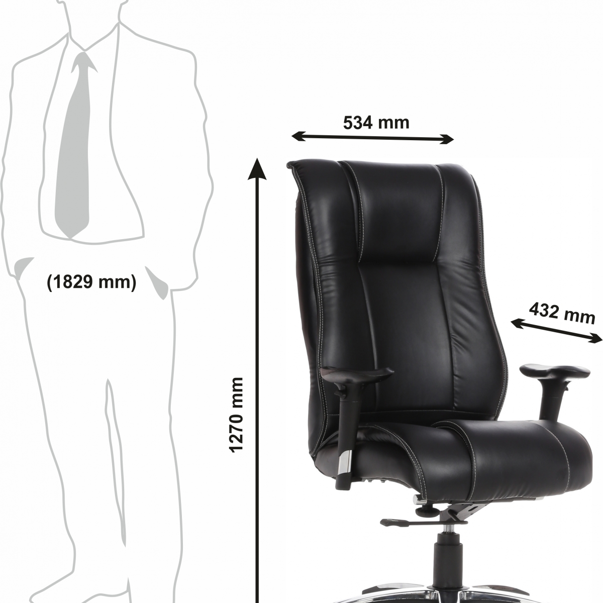 ML-507 Deoreja HB Executive Chair Black - Image 2