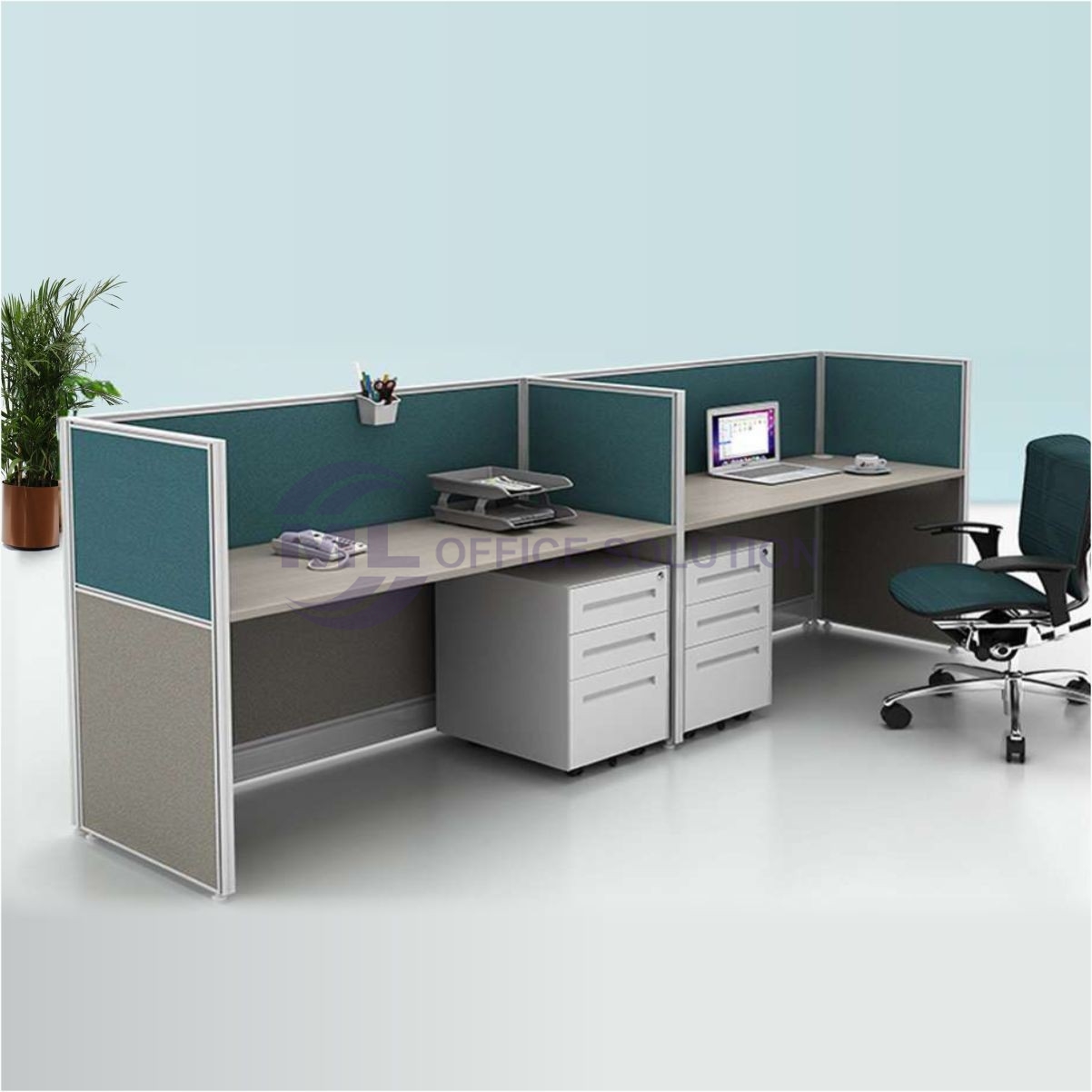 Linear Two Seater Workstation