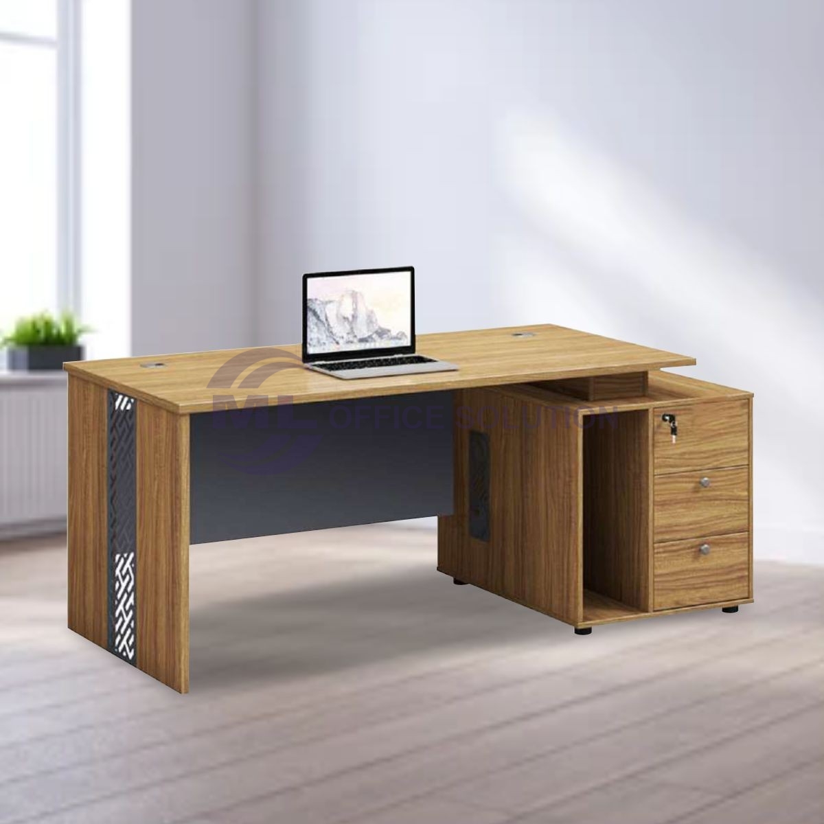 Modern Executive Table With Storage