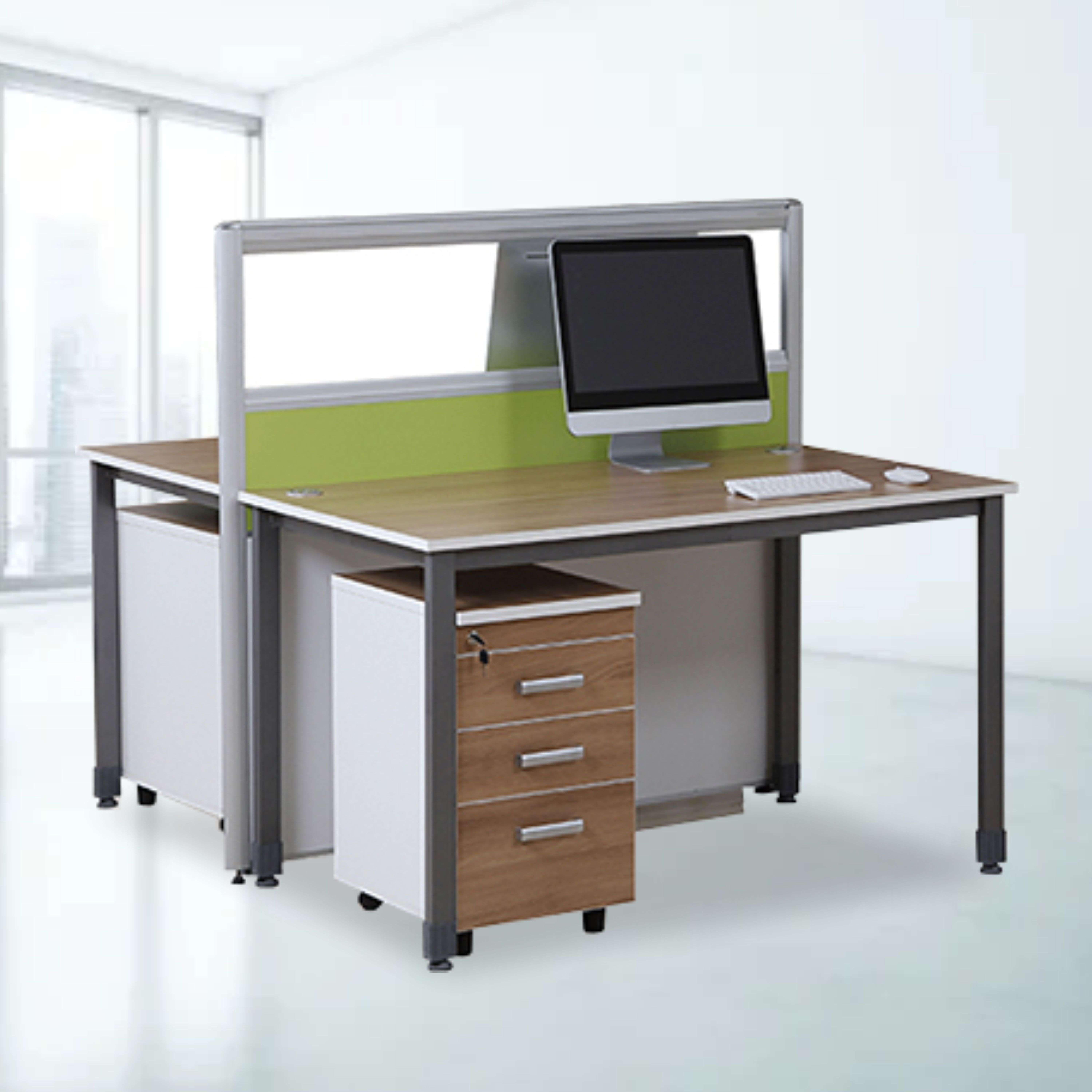 Two Seater Workstation with Moveable Pedestal